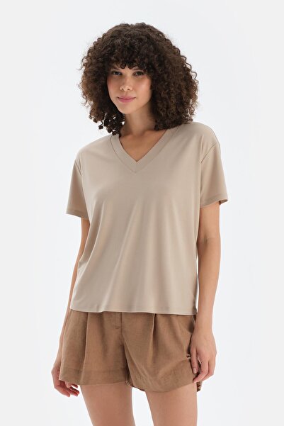 Dagi Πέτρινο κοντομάνικο μπλουζάκι με λαιμόκοψη