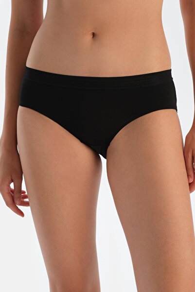 Dagi Black Basic Waist Lace Detailed Hipster Panties
