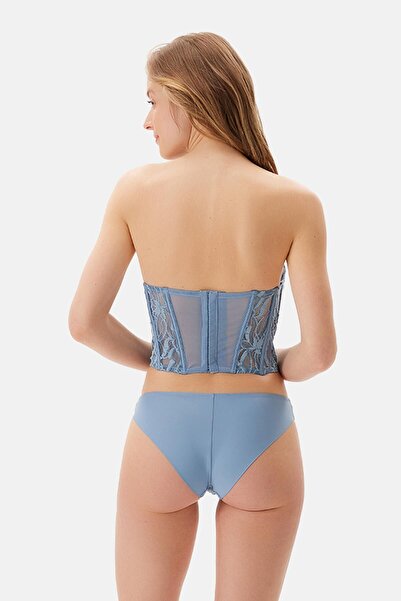 Dagi Mavi Kaplı Dantel Korse