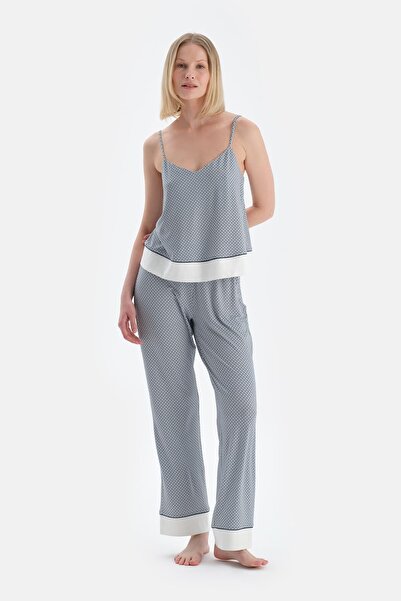 Dagi Lacivert Metraj Desenli Atlet Pantolon Pijama Takımı