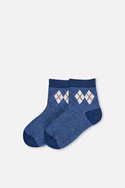 Dagi Gray Melange-Navy Blue Boy's 2-Piece Socks