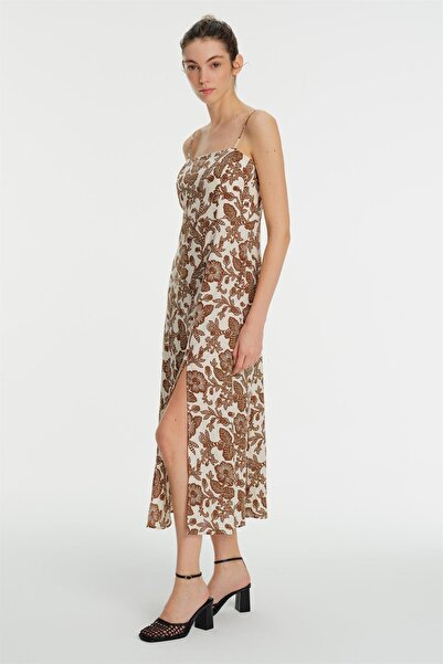 Exquise Φόρεμα Midi λινό με λουλούδια