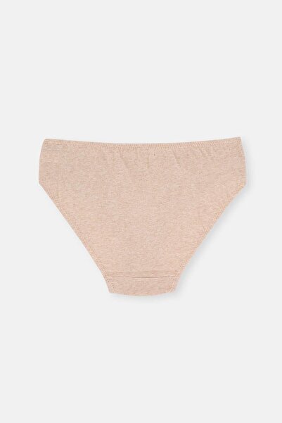 Dagi Bej Melanj - Kahve Melanj 3'Lü Kız Çocuk Pamuk Slip
