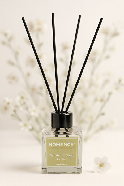 homence Beyaz Çiçekler Bambu Çubuklu Oda Kokusu 100 ml