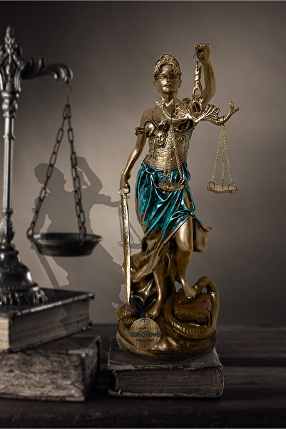 Realistic of Art Museum Hediyelik Dekoratif Obje Heykel Biblo Adalet Terazisi Heykeli Themis 32 Cm.