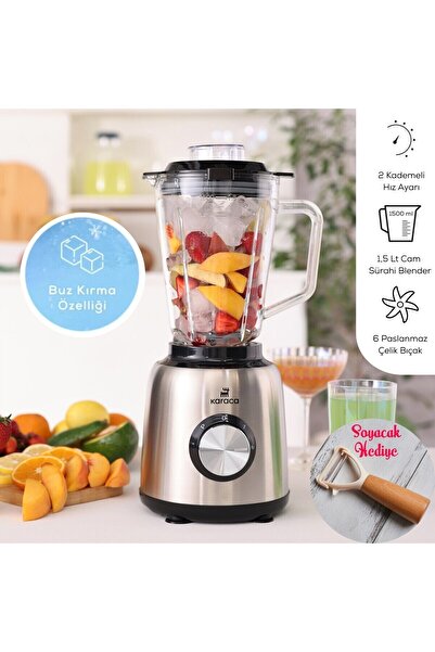 Karaca smothiler, milkshakeler, sebze suları Buz Kırıcı 1.5LT CAM Hazne 6 Pas...