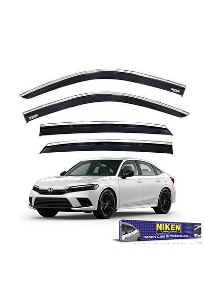 Niken Honda civic fe1 uyumlu cam rüzgarlığı kromlu 2021+