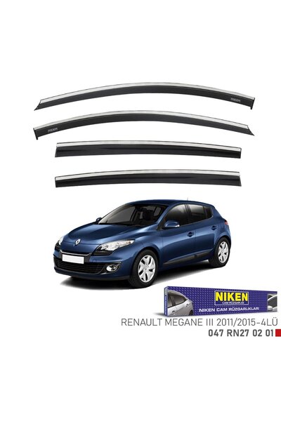 Niken Renault megane 3 cam rüzgarlığı kromlu