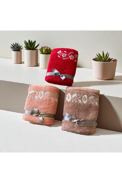 Ercahome tekstil منشفة مزدوجة مطرزة بالزهور، مصنوعة من القطن بنسبة 100%، مقاس...