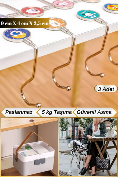 Hane Dostu 3 Adet 5 Kg Taşıma Kapasiteli Paslanmaz Çelik Kaymaz Taban Masaya ...