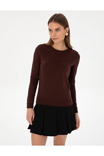 Pierre Cardin Brown Slim Fit Crew Neck Basic Sweater 50315758-Vr029