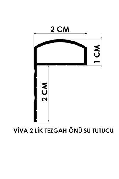 VİVA 2 Cm Kalınlık 401-450 Cm Arası Alüminyum Profil Mermer Önü Su Tutucu