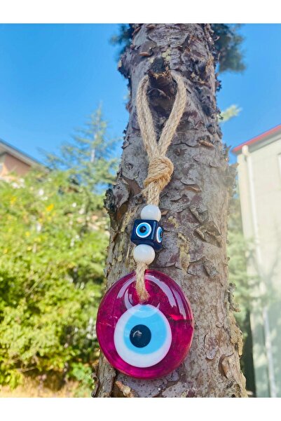 312 KONSEPT 5.5 cm Pink Color Evil Eye Bead Tree Ornament with Rope Gift