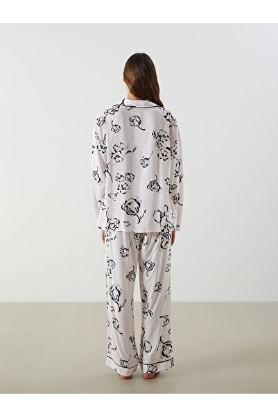 LC Waikiki Timeless Recommendations from Timeless Store |   Shirt Collar Printed Women's Pajama Set