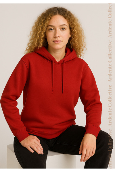 Arz giyim Red Oversize Hooded Sweatshirt