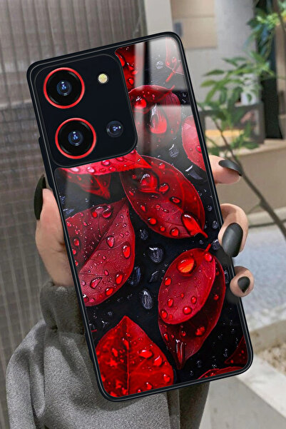 Reeder S19 Max Pro S 108 MP (Zoom) Uyumlu Kırmızı Yaprak Tasarımlı Glossy Pre...