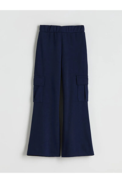 LC Waikiki LCW KidsLacivert Beli Lastikli Kız Çocuk Kargo Eşofman Altı