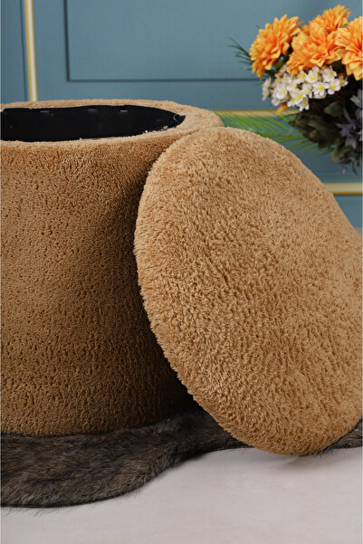 PUFMANYA LAVİNYA X-LARGE 45 CM X 45 CM SANDIKLI PUF PELUŞ KUMAŞ PUF KOLTUK