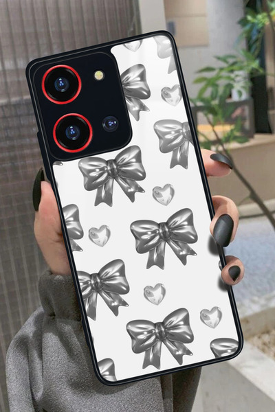 Reeder S19 Max Pro S 108 MP (Zoom) Uyumlu Gri Kurdele Tasarımlı Glossy Premiu...