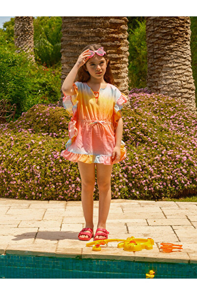 LC Waikiki Rochie de plajă roz bloc de culoare pentru fete