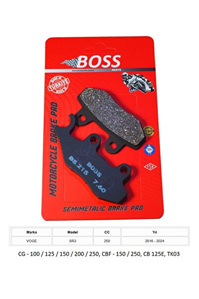 BOSS ÖN FREN DİSK BALATASI [BS215] ORGANİK - VOGE SR3 250, TK03, CB125E, CBF150