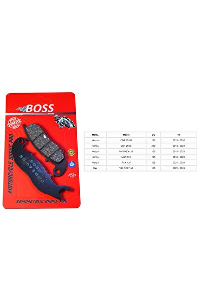 BOSS ÖN FREN DİSK BALATASI [BS693] ORGANİK - HONDA CBR125R, CRF25L,MONKEY125, MXS125, PCX125, RKS VELOCE1