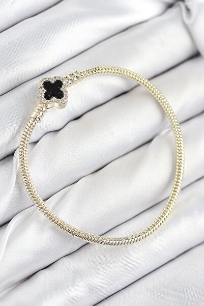 Epilons سوار نسائي من Bfs مصنوع من حجر الزركون وحجر البرسيم موديل ذهبي اللون