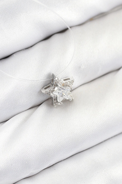 Belle Fusion BFS خط الصيد نجمة نموذج فضي اللون شبح قلادة