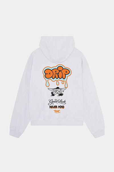 NEVERMIND oversized Βαμβακερό φούτερ με κουκούλα - Φούτερ με σχέδιο Drip Streetwear