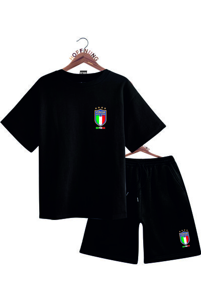 HOFFNUNG Unisex Men/Women Crew Neck Italia Printed Bottom Top Tracksuit Suit