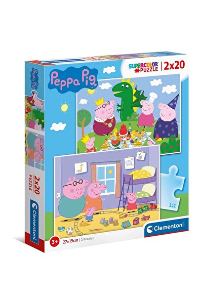 CLEMENTONI Puzzle 2x20 piese - Peppa Pig Supercolor Pig (2x20 Pieces)