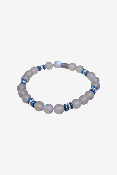 ALTINYILDIZ CLASSICS Men's Gray Natural Stone Beads Bracelet