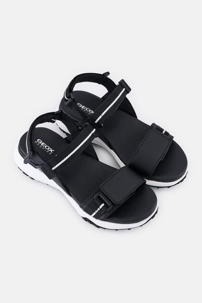 Geox Women Velcro Closure Sandals, Black