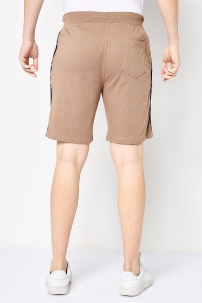 Cerruti 1881 Men Embroidered Logo Basic Shorts, Tan