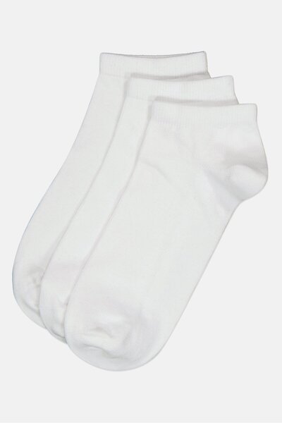 Rocawear Men 3 Pairs Plain Ankle Socks, White