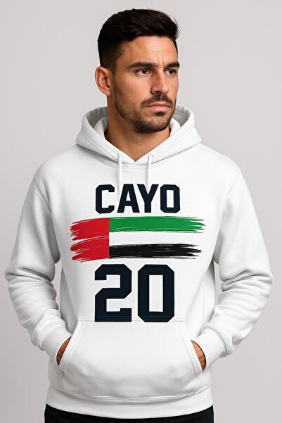 CLASSY.MODA Cayo 20 Качулка с качулка – Дизайн с флага на ОАЕ, 3 нишки, кенгуру джобове, дигитален печат