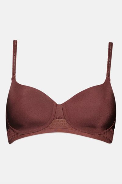 Triumph Women Solid Padded Non Wire Bra, Dark Brown