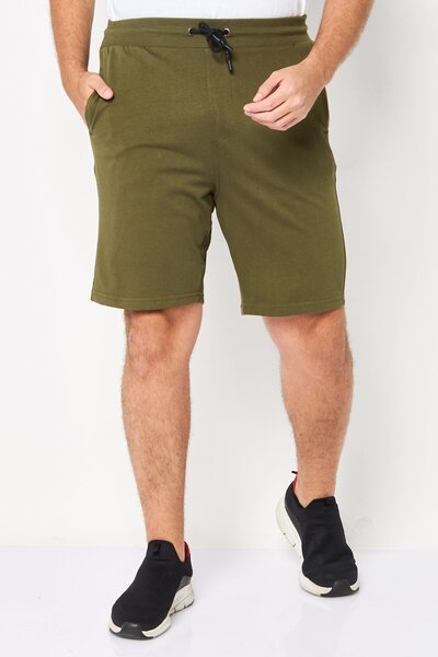 Cerruti 1881 Men Brand Logo Basic Shorts, Olive