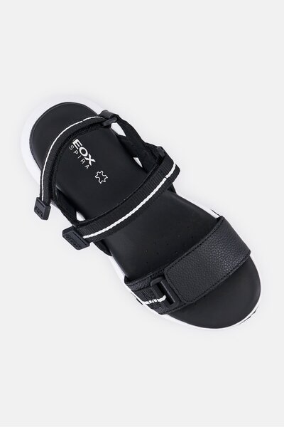 Geox Women Velcro Closure Sandals, Black