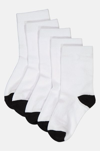 Joe Boxer Toddlers Boy 5 Pairs Textured Ankle Socks, White