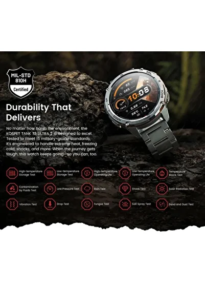 Kospet TANK T 3 Ultra Smartwatch for Men | Special Edition Waterproof with GPS and Metal Strap