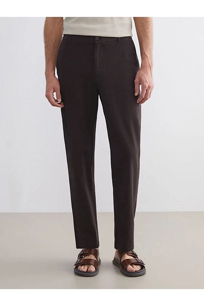 LC Waikiki Lcw Visionbrown Standard Fit Linen Look Men's Trousers