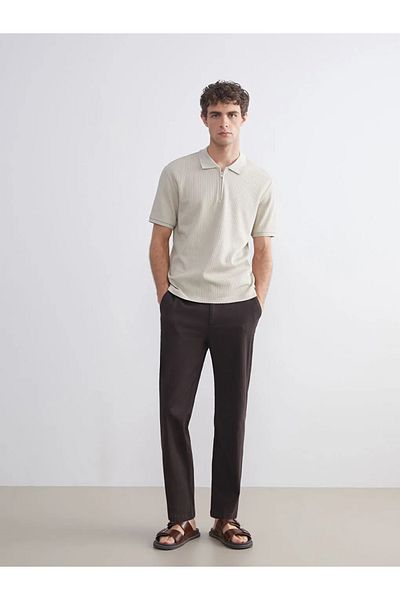 LC Waikiki Lcw Visionbrown Standard Fit Linen Look Men's Trousers