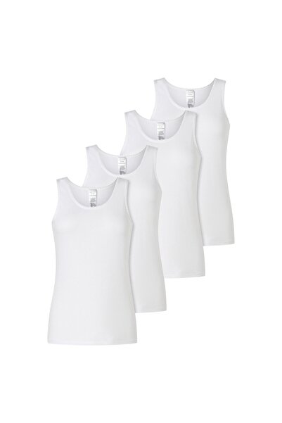 Schiesser Damen Tops, 4er Pack - 4Pack Trägertops, Unterhemd, Stretch Cotton, uni