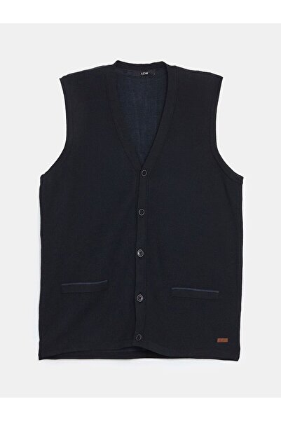 LC Waikiki Lacivert Standart Kalıp V Yaka Erkek Triko Yelek