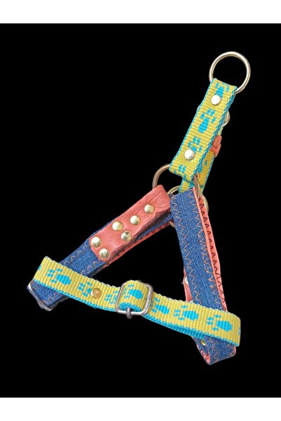 balkonda طوق صدر للكلاب من نوع دينم أزرق صغير الحجم مقاس: 28-40 سم طوق للكلاب قابل للتعديل GT2-39