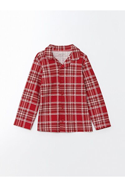 LC Waikiki Ekru Polo Yaka Yılbaşı Temalı Kız Çocuk Pijama Takım
