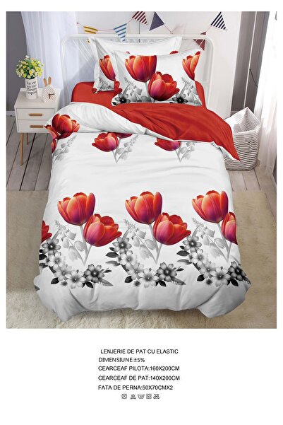 CHIRASO CHIRASO Bedding Set, 1 Person, ELASTIC Sheet 140x200cm, Duvet Cover 160x200cm, 2 Pillowcases