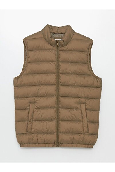 LC Waikiki Bej Standart Kalıp Dik Yaka Erkek Şişme Yelek