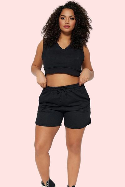PayBuy Women's Fashion Plain Pattern Straight Fit Knitted Shorts Cotton Casual Summer Shorts